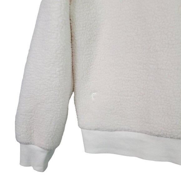 Zyia Active Women's Fleece Sherpa Teddy Flying V Full Zip White Jacket Size M - Picture 11 of 12